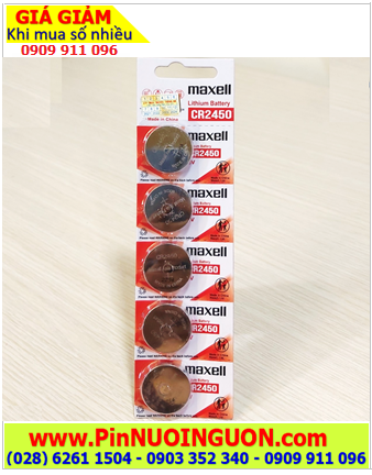 COMBO MUA 01vỉ 5viên Pin 3v lithium Maxell CR2450 chính hãng _Giá chỉ 115.000/ Vỉ 5viên